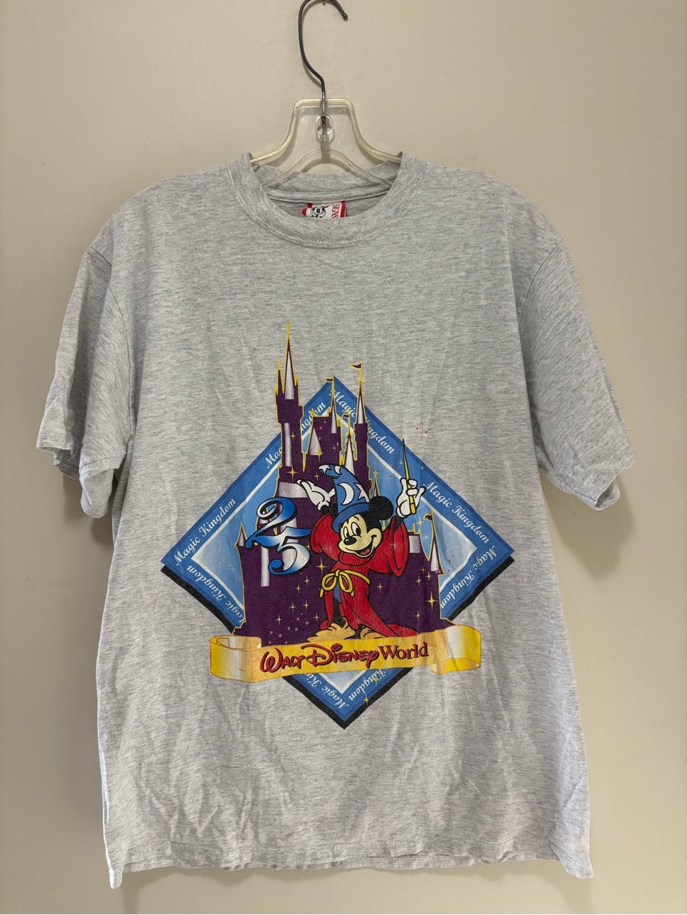 Vintage 1996 Walt Disney World 25th Anniversary Sorcerer Mickey Mouse T-Shirt